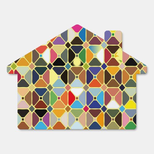 Multicolore geometric patterns with octagon shapes sign