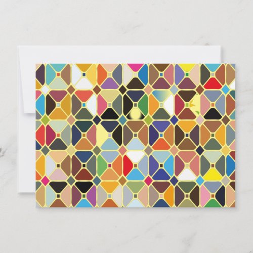 Multicolore geometric patterns with octagon shapes thank you card