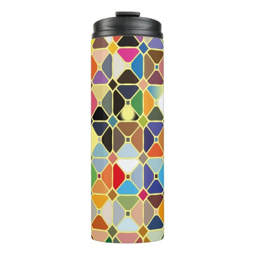 Multicolore geometric patterns with octagon shapes thermal tumbler