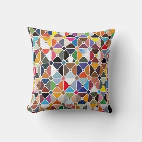 Multicolore geometric patterns with octagon shapes throw pillow