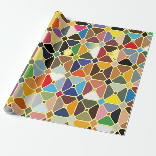 Multicolore geometric patterns with octagon shapes wrapping paper