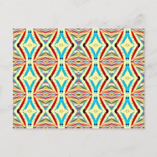 Multicolored Abstract Chains. Geometric Pattern Postcard