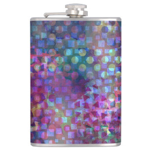 Multicolored Abstract Digital Art Flask
