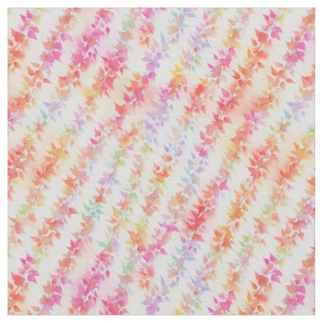 Multicolored abstract leaves fabric (Close Up)