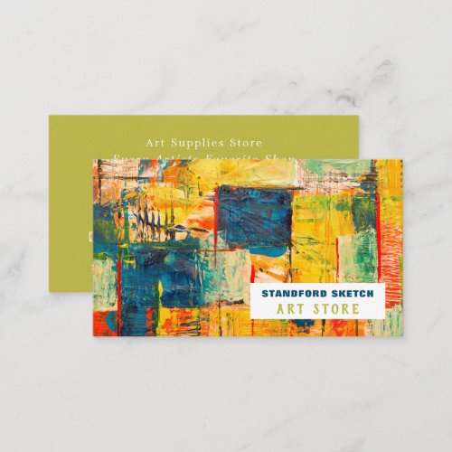 Multicolored Abstract Paint Art Supplies Store Business Card
