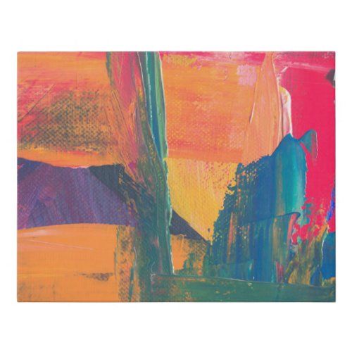 Multicolored Abstract Painting Faux Canvas Print