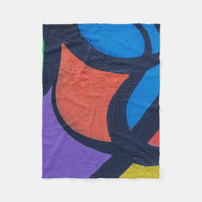 Multicolored abstract painting fleece blanket (Front)