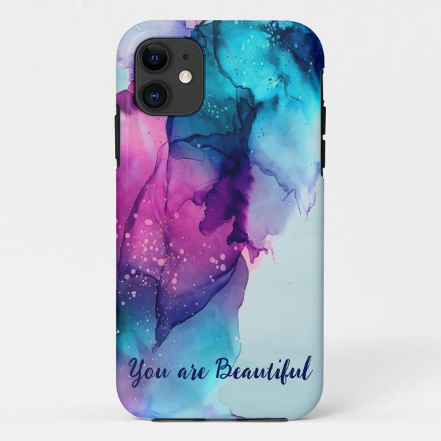 Multicolored abstract painting iphone case (Back)