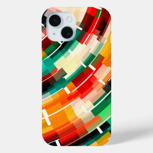 Multicolored Abstract Pattern iPhone 15 Case