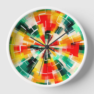 Multicolored Abstract Pattern Clock