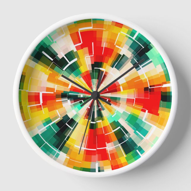 Multicolored Abstract Pattern Clock (Front)