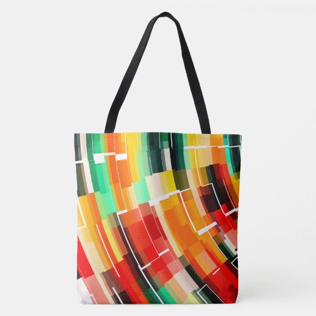 Multicolored Abstract Pattern Tote Bag (Front)