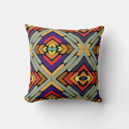 Multicolored Abstract Stripes Throw Pillow