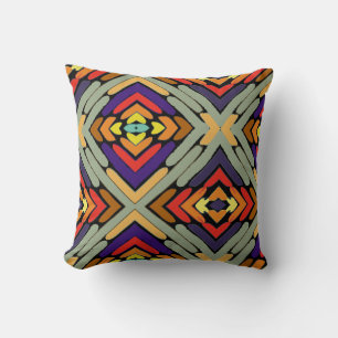 Multicolored Abstract Stripes Throw Pillow
