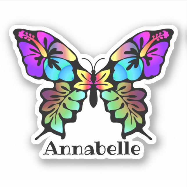 Multicolored Amazing Beautiful Butterfly Sticker (Front)