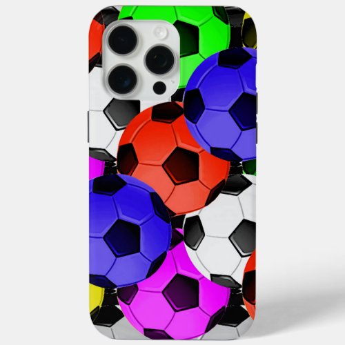 Multicolored American Soccer or Football iPhone 15 Pro Max Case