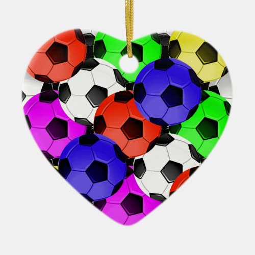 Multicolored American Soccer or Football Ceramic Ornament