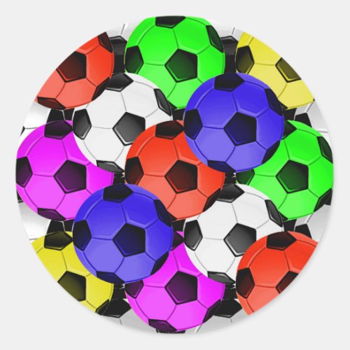 Multicolored American Soccer or Football Classic Round Sticker
