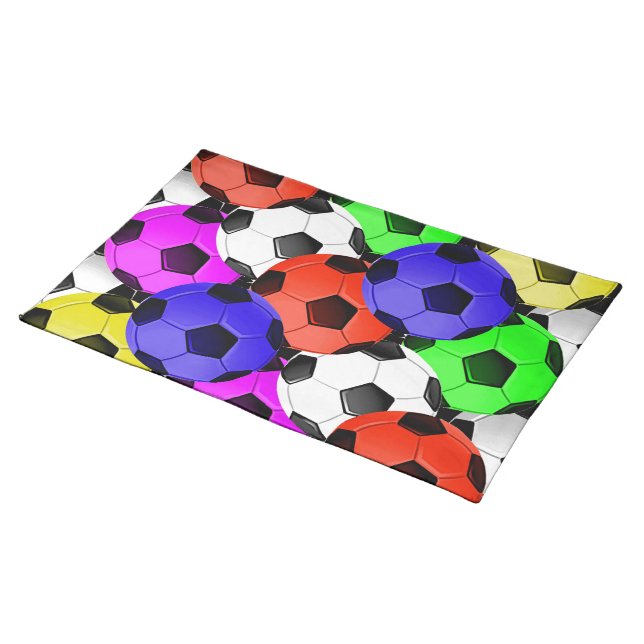 Multicolored American Soccer or Football Cloth Placemat (On Table)