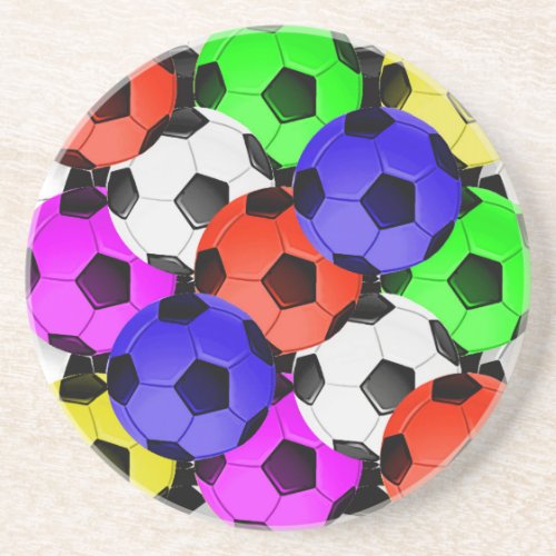 Multicolored American Soccer or Football Drink Coaster