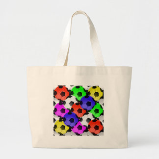 Multicolored American Soccer or Football Large Tote Bag