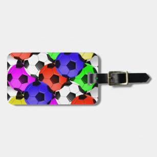 Multicolored American Soccer or Football Luggage Tag