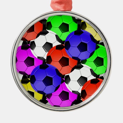 Multicolored American Soccer or Football Metal Ornament
