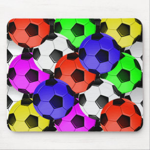 Multicolored American Soccer or Football Mouse Pad