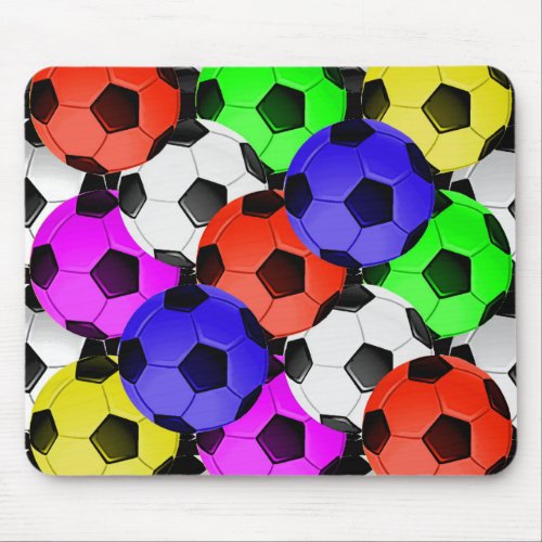 Multicolored American Soccer or Football Mouse Pad