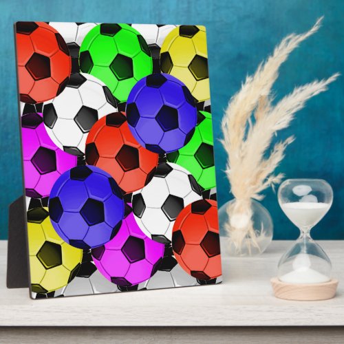Multicolored American Soccer or Football Plaque