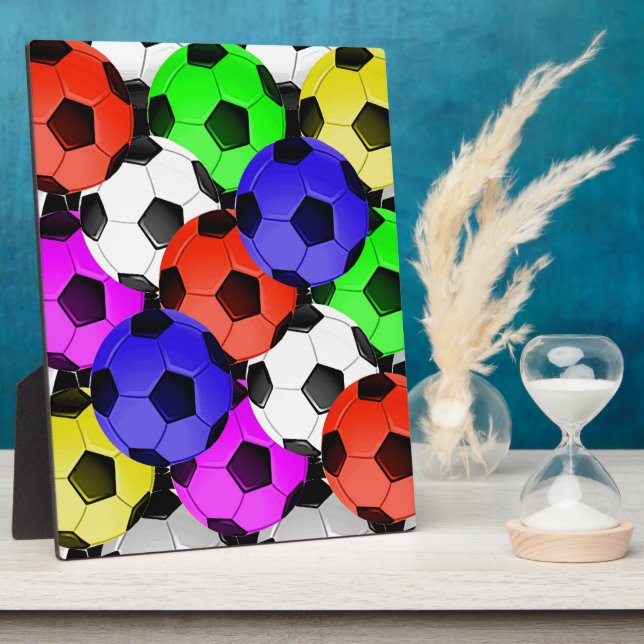 Multicolored American Soccer or Football Plaque (Side)