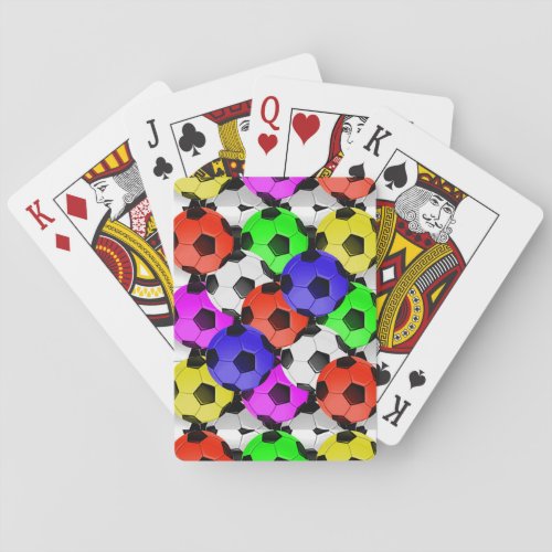Multicolored American Soccer or Football Poker Cards