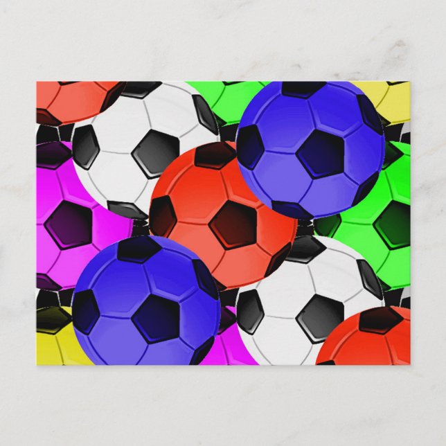 Multicolored American Soccer or Football Postcard (Front)