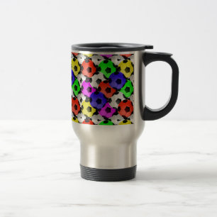 Multicolored American Soccer or Football Travel Mug