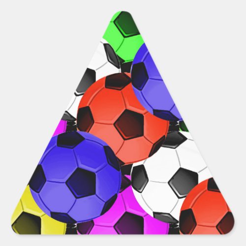 Multicolored American Soccer or Football Triangle Sticker