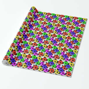 Multicolored American Soccer or Football Wrapping Paper