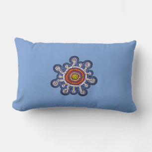 Multicolored Australia aboriginal art Lumbar Pillow