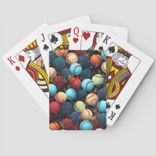 Multicolored Baseballs Poker Cards