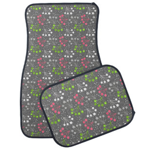 Multicolored berry simple pattern retro sixties car floor mat
