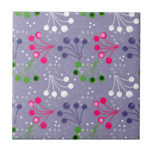 Multicolored berry simple pattern retro sixties ceramic tile