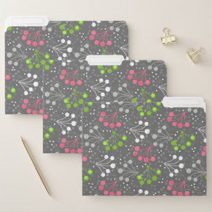 Multicolored berry simple pattern retro sixties file folder