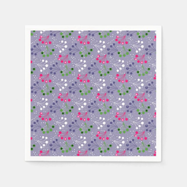 Multicolored berry simple pattern retro sixties napkins (Front)