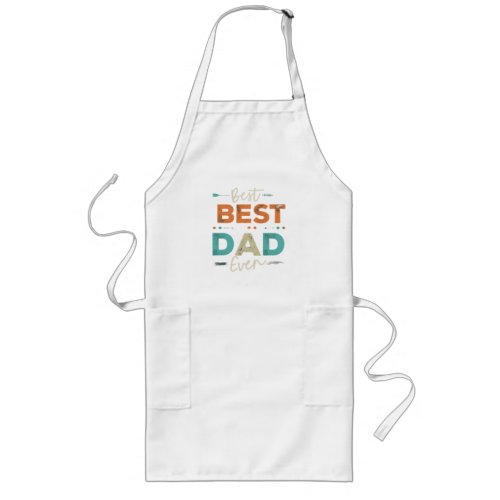 Multicolored Best Dad Ever Design Long Apron