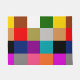 Multicolored Bold Color Blocks Design Doormat
