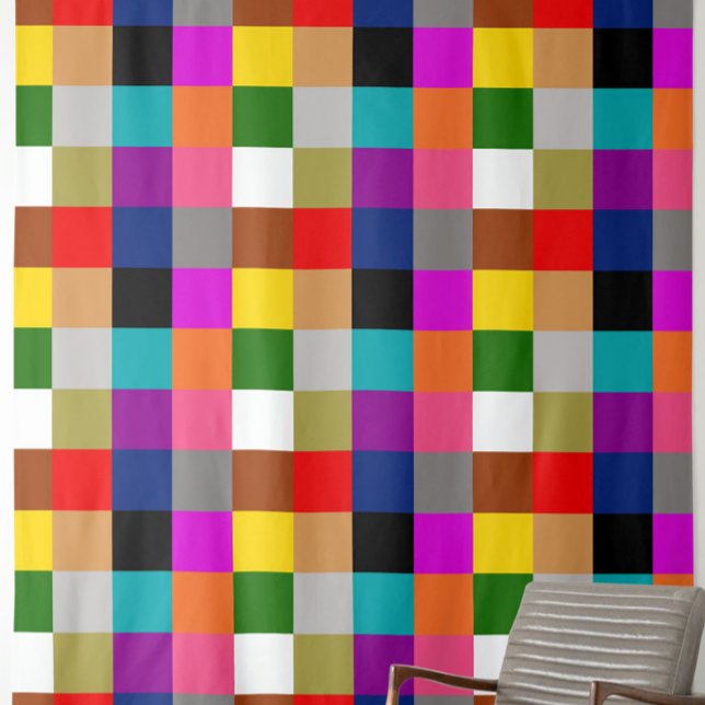 Multicolored Bold Color Blocks Design  Fabric (Creator Uploaded)