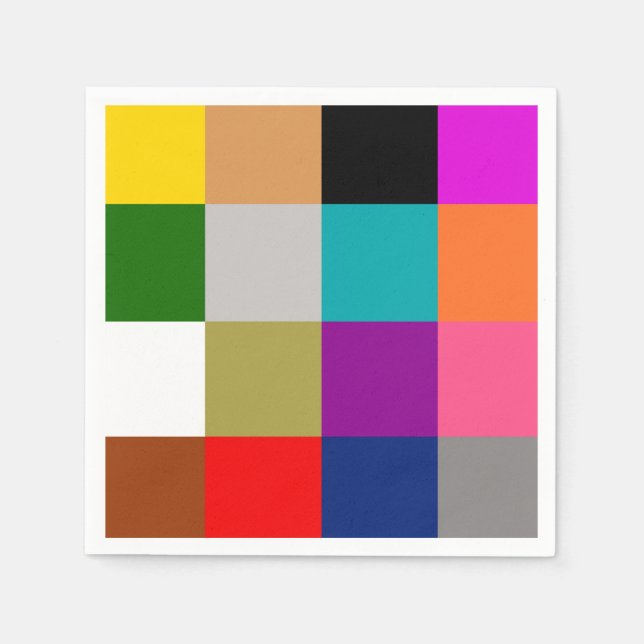 Multicolored Bold Color Blocks Design  Napkins (Front)