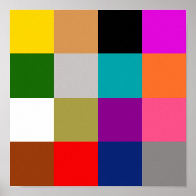 Multicolored Bold Color Blocks Design  Poster (Front)