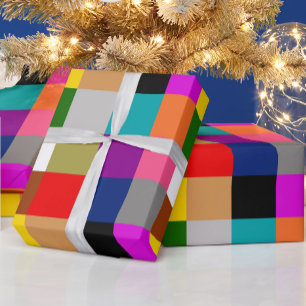 Multicolored Bold Color Blocks Design Wrapping Paper