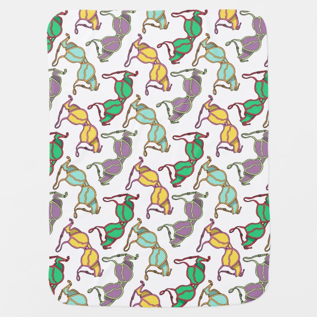 Multicolored Bra Pattern Baby Blanket (Front)