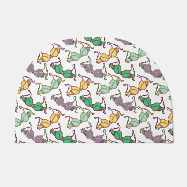 Multicolored Bra Pattern Doormat (Front)